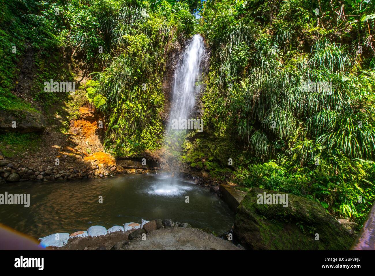 St. Lucia Wassfall im Botanischen Garten Stock Photo