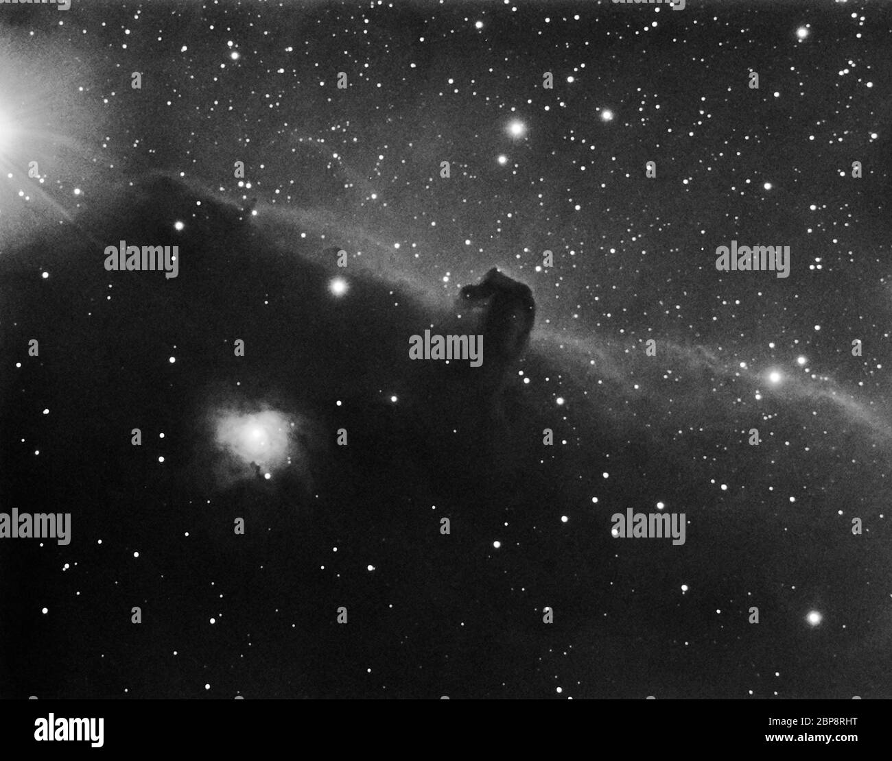 Barnard 33, the Horsehead Nebula in the constellation Orion with the reflection nebula NGC 2023, photographed with a mono ccd camera from earth Stock Photo