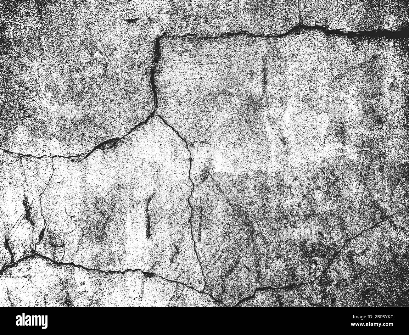 Distressed Overlay Texture Of Cracked Concrete Plaster Cement Grunge Background Abstract Halftone Vector Illustration Stock Vector Image Art Alamy