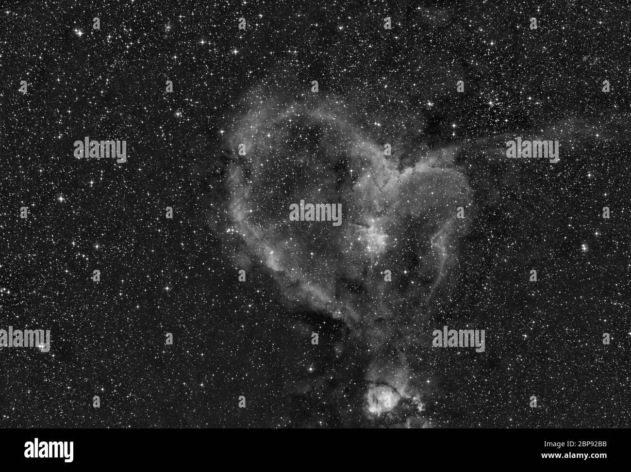 The Heart Nebula IC 1805 in Cassiopeia, imaged in Hydrogen Alpha from London, UK Stock Photo
