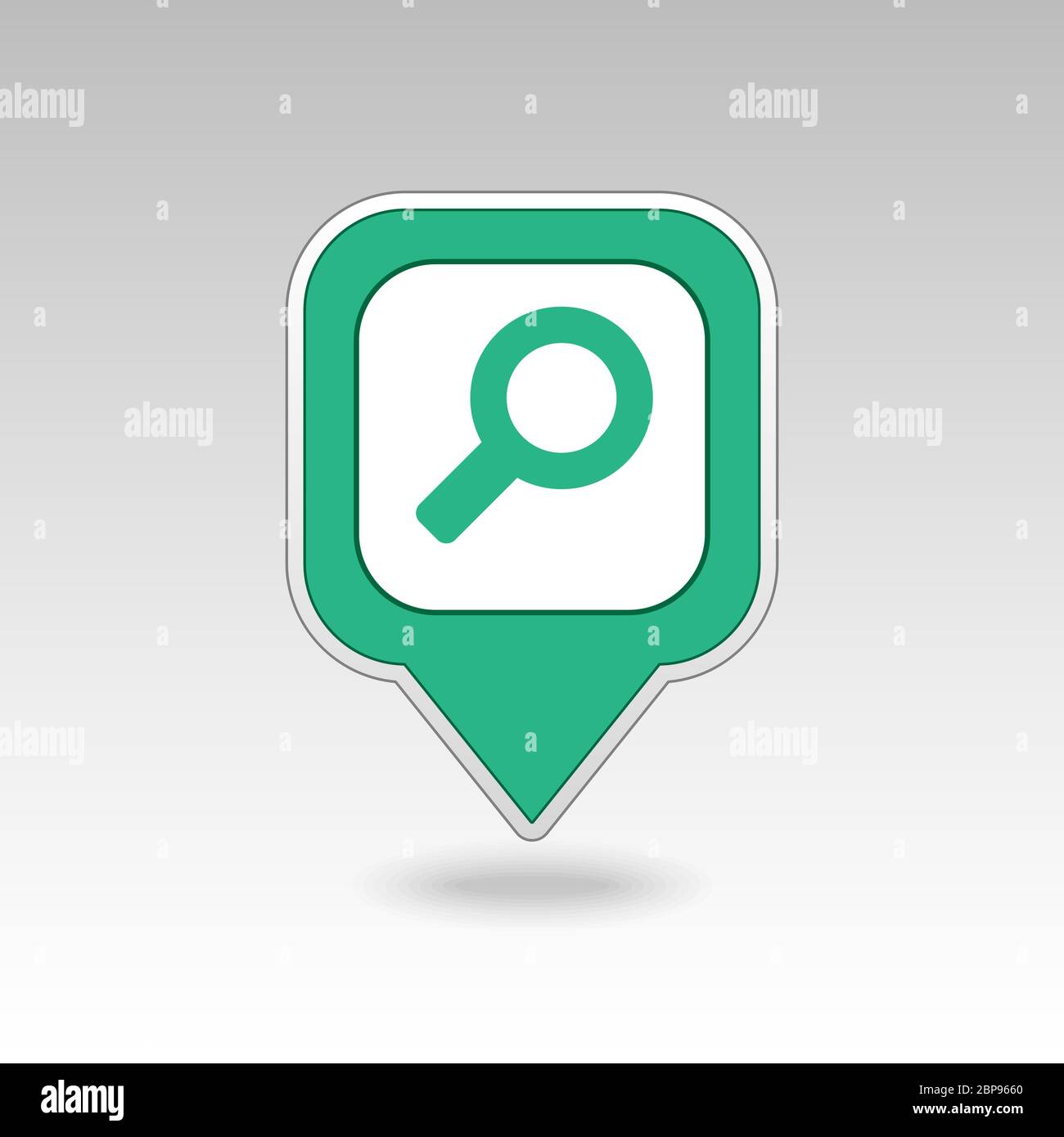 Search pin map icon. Vector magnifier or loupe map pointer. Magnifying ...