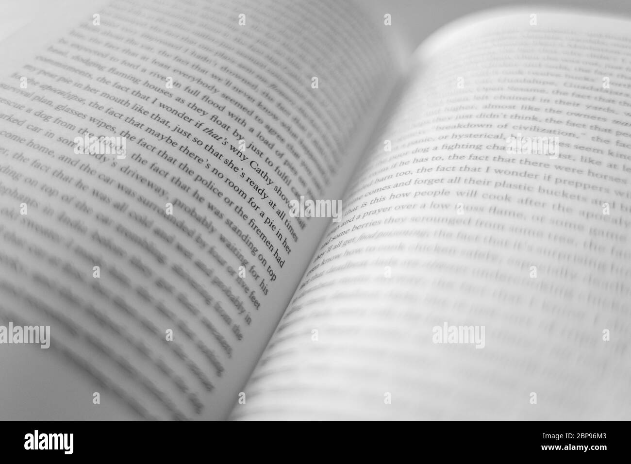 close up of an open book Stock Photo