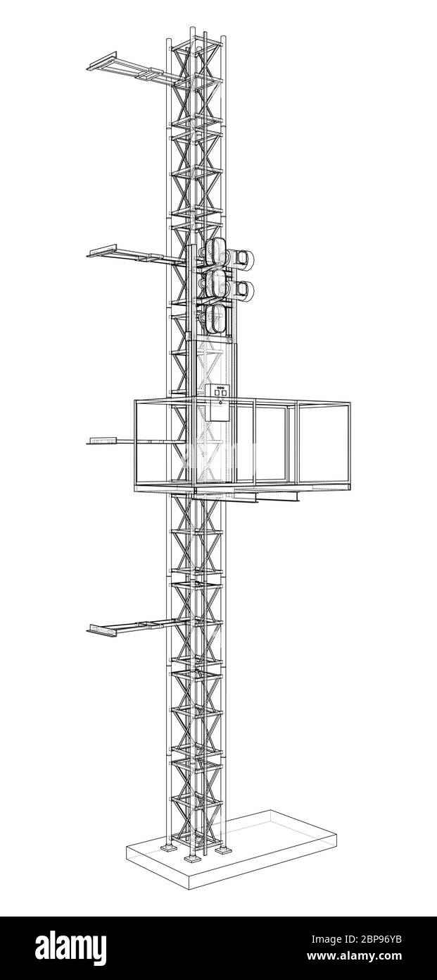 Mast lifts outline. Vector Stock Vector