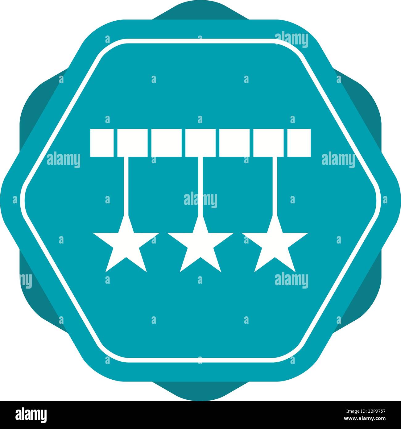 Beautiful Three Stars Glyph Vector Icon Stock Vector