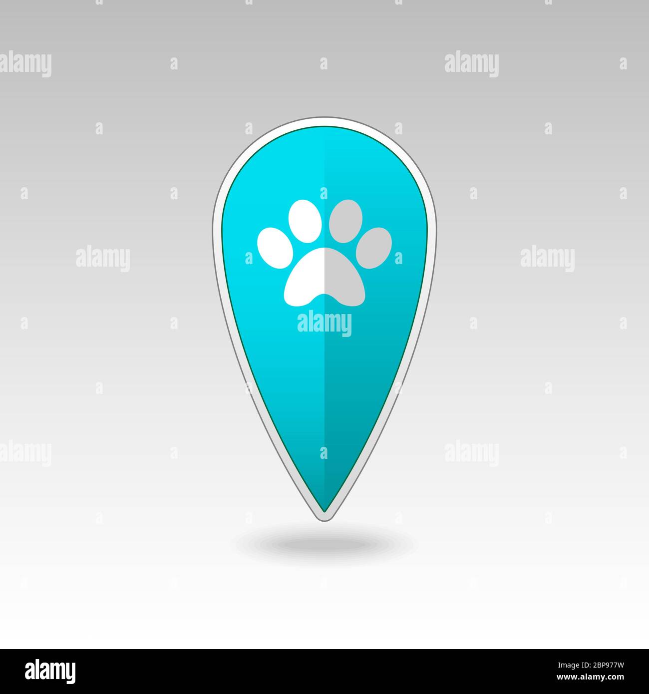 Dog paw pin map icon. Map pointer. Map markers. Destination vector icon ...