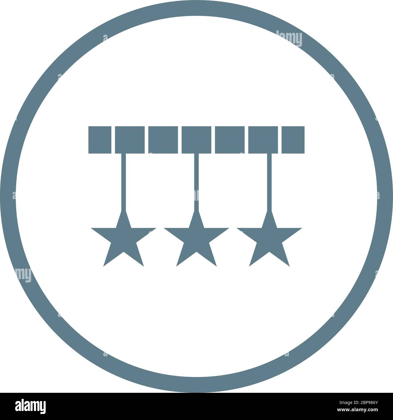 Beautiful Three Stars Glyph Vector Icon Stock Vector
