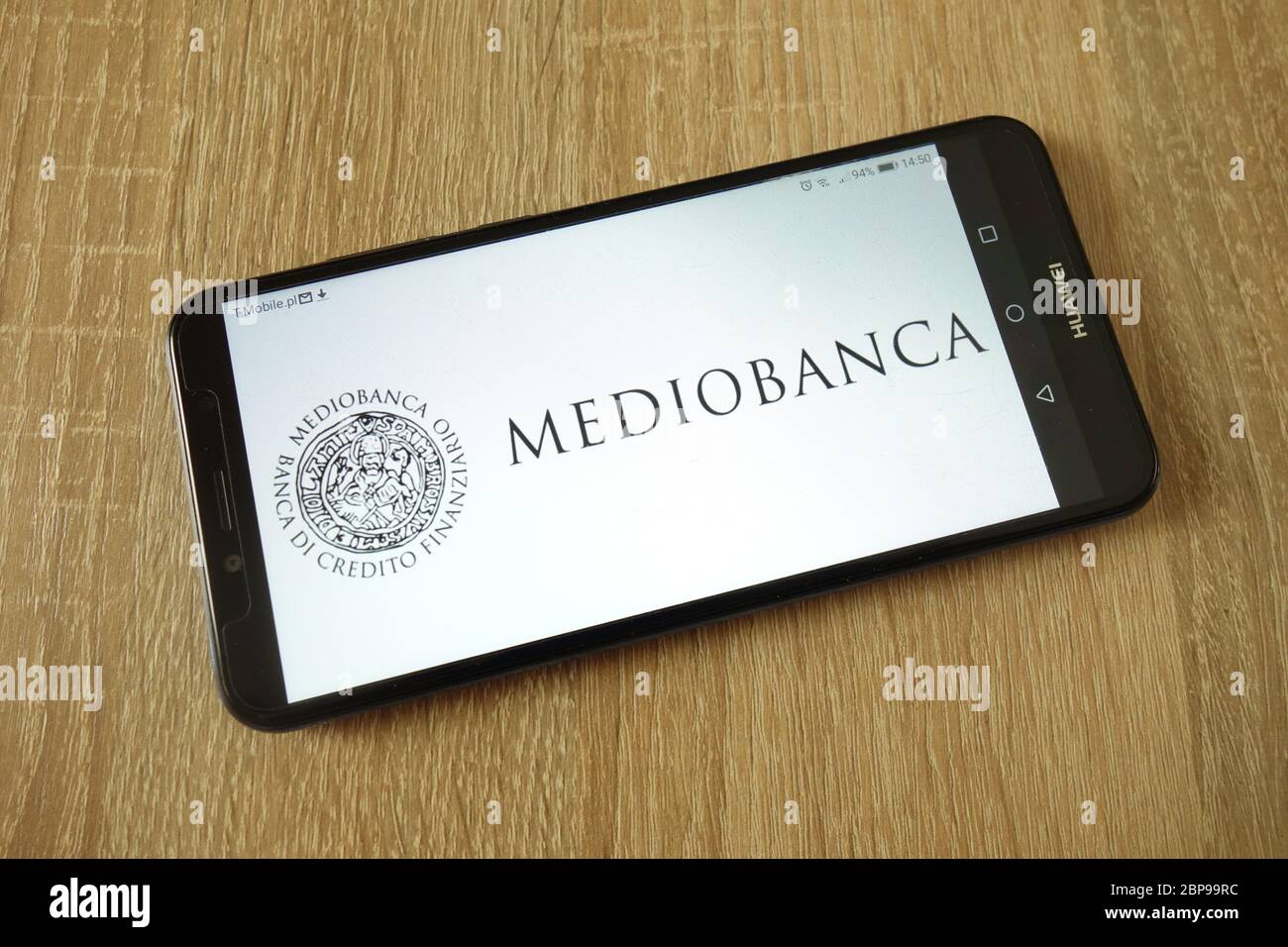 Mediobanca S.p.A. logo displayed on smartphone Stock Photo