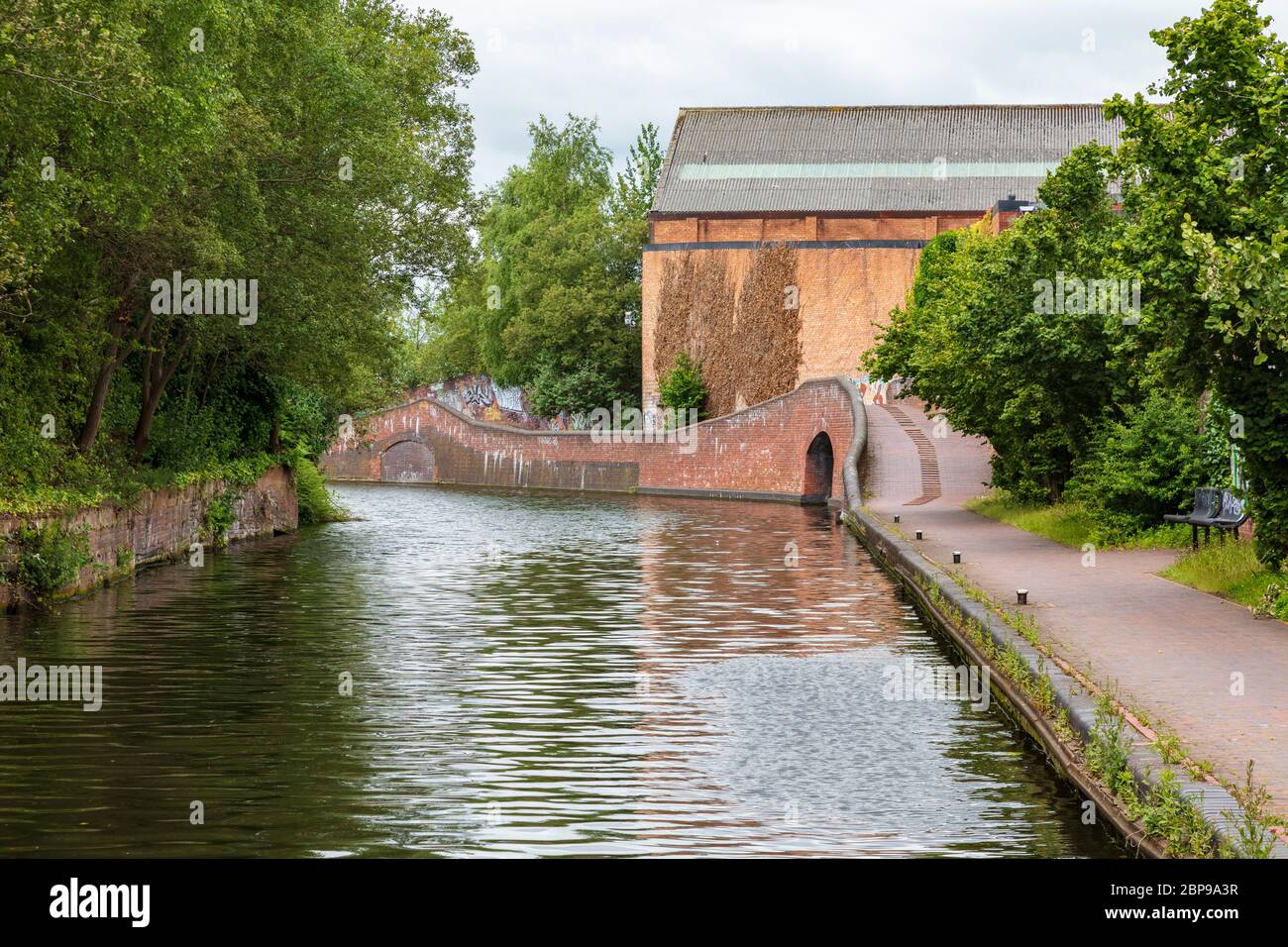 digbeth Branch Canal with tunnels red brick arches and pleasant tow ...