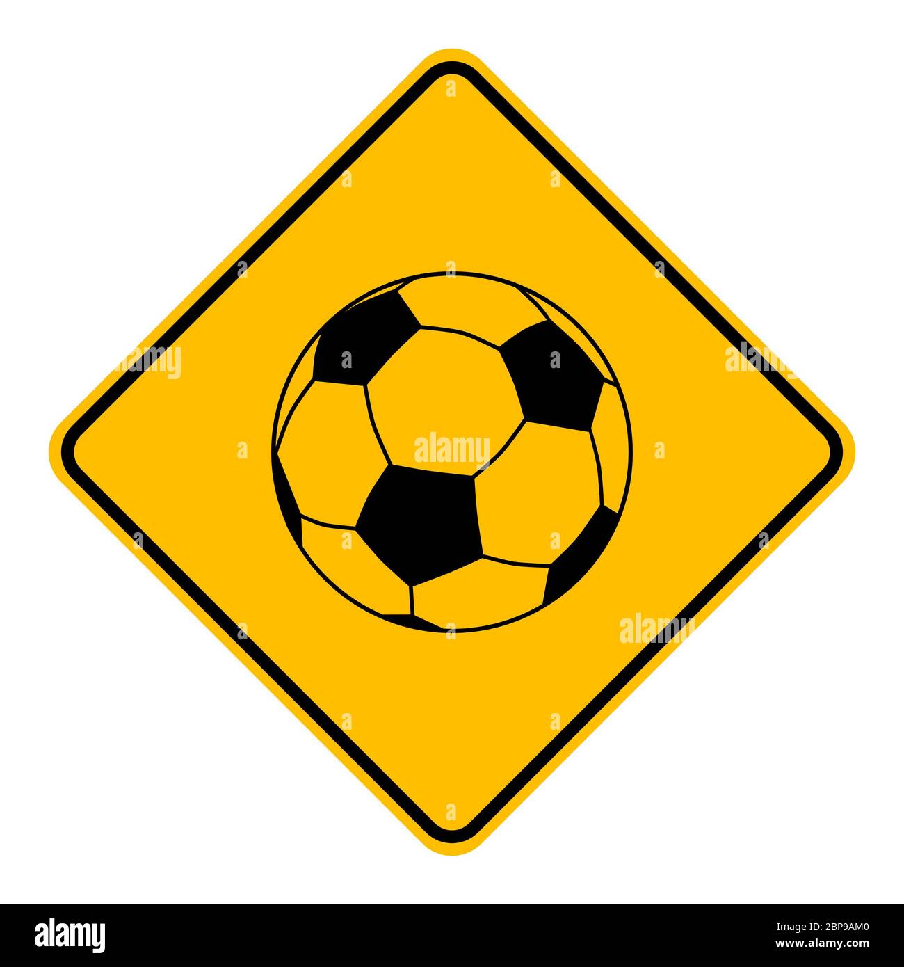 Soccer ball and road sign Stock Photo - Alamy