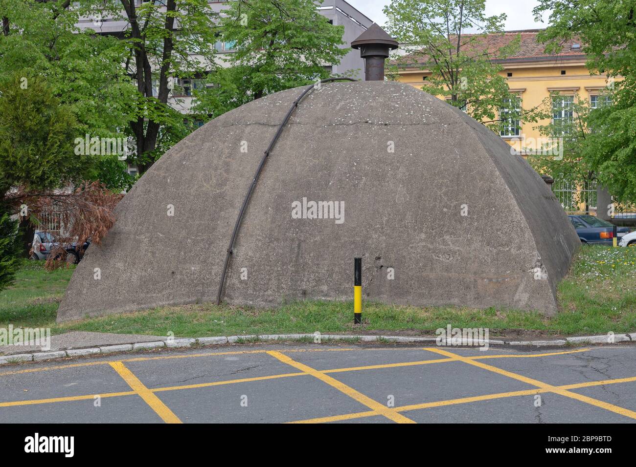 Concrete Survival Shelter From Cold War Era Stock Photo