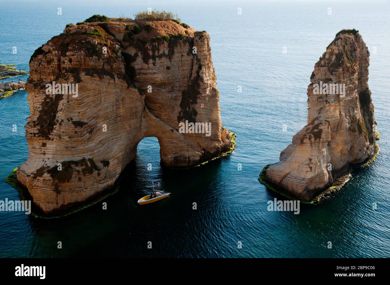 Pigeon Rocks. Beirut, Lebanon Stock Photo