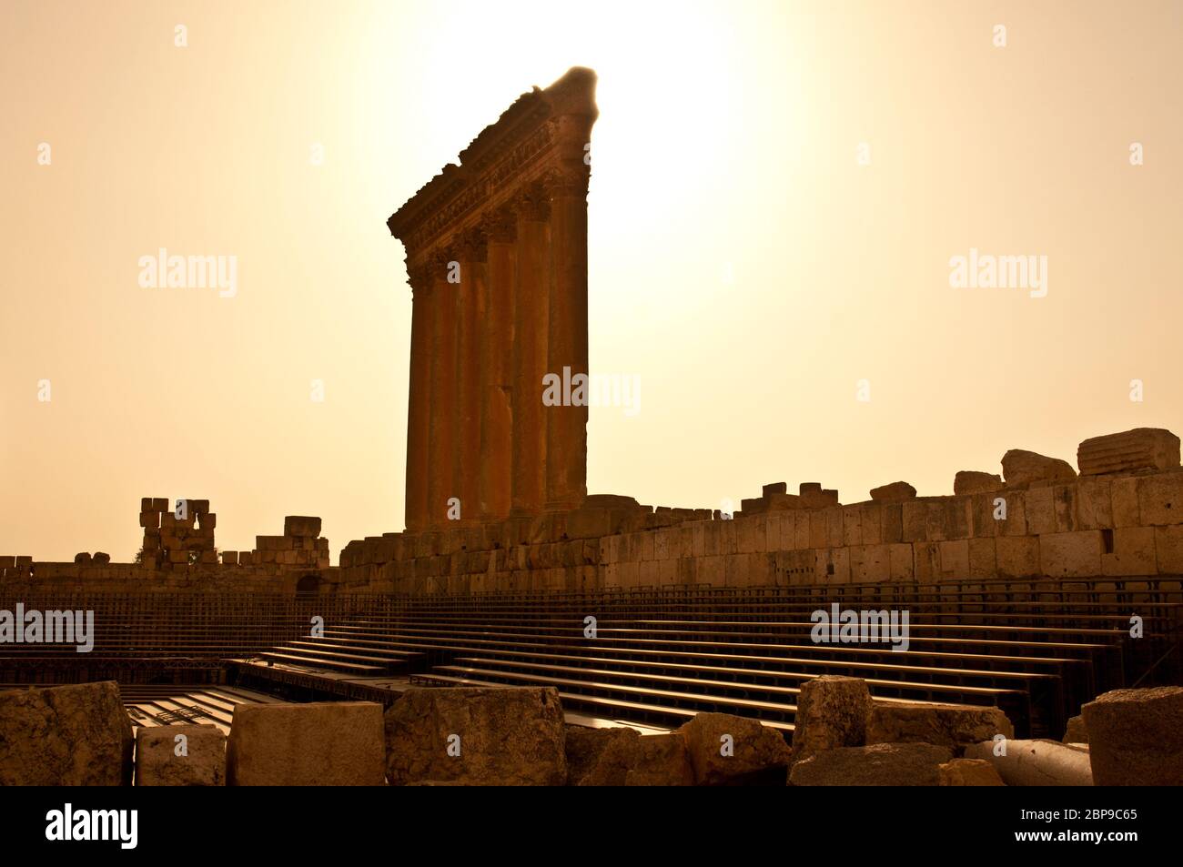 Temple of Jupiter , Baalbek,UNESCO  World Heritage Site.  Bekaa valley. Lebanon. Stock Photo