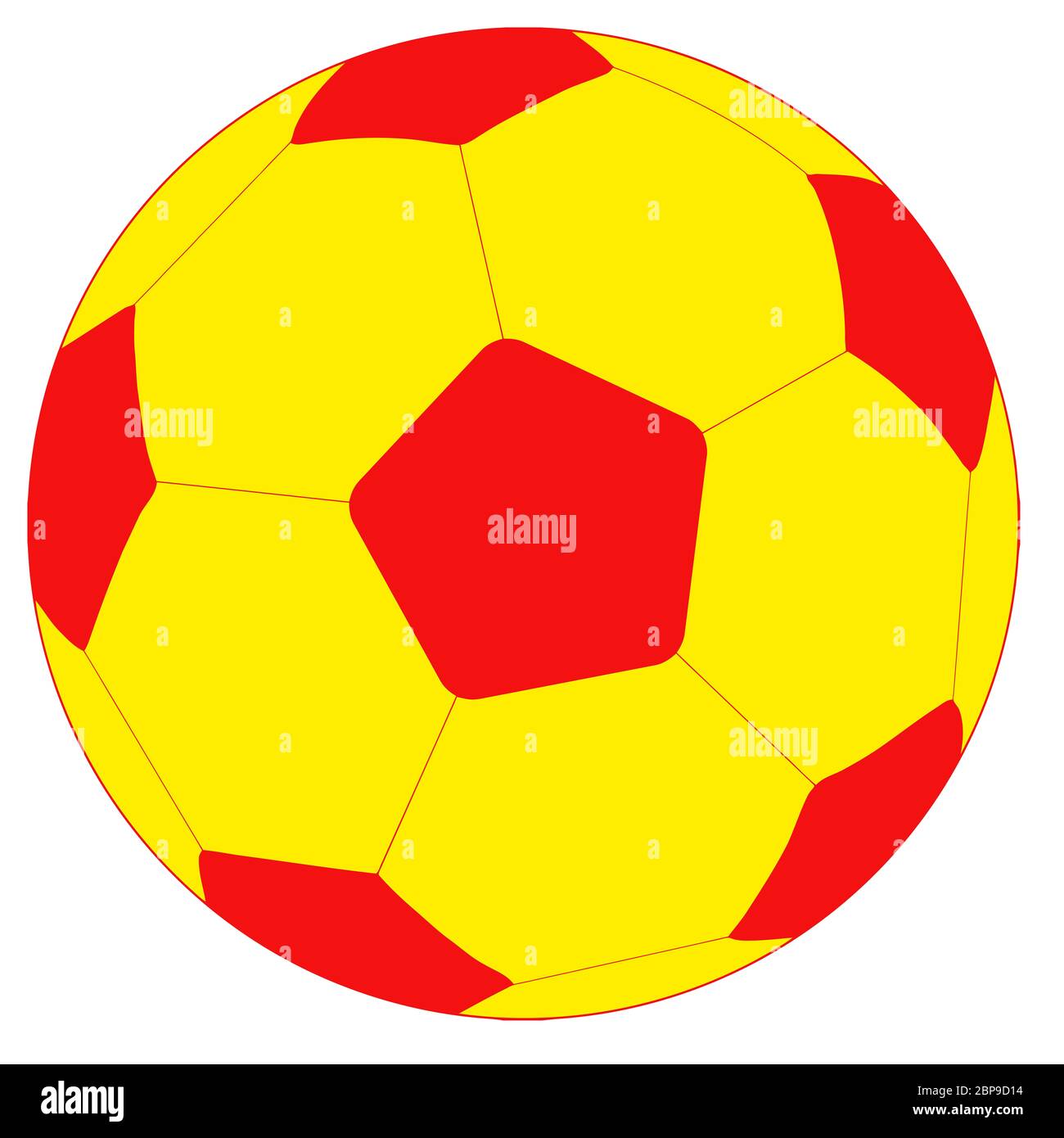 soccer football sport hexagon ball yellow red illustration Stock Photo