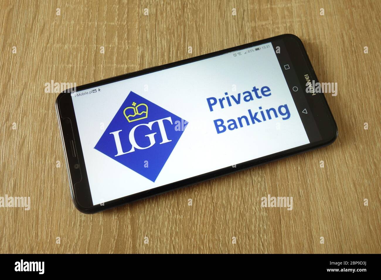 LGT Group logo displayed on smartphone Stock Photo