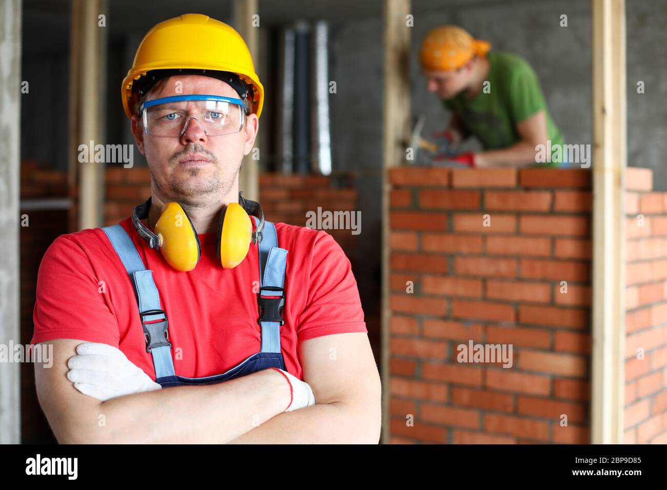 Serious craftsman control process Stock Photo