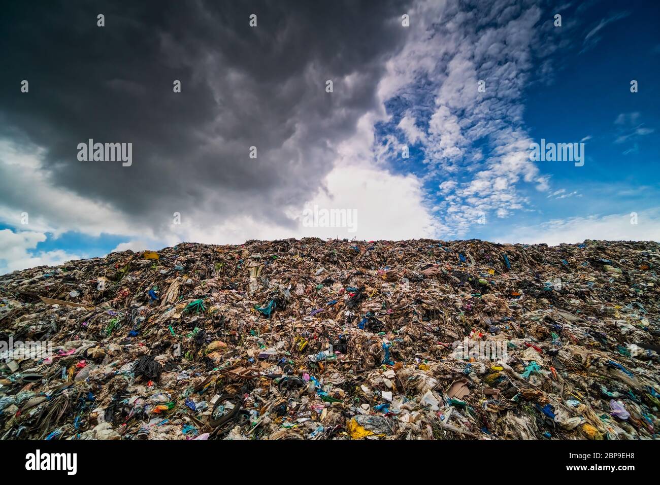 Garbage Dump Hill, landscape with landfill and clouds Stock Photo Alamy