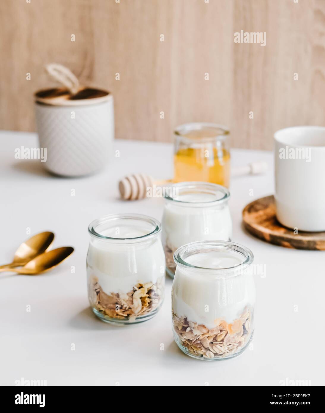 Quick Breakfast Set Healthy breakfast set Stock Photo - Alamy