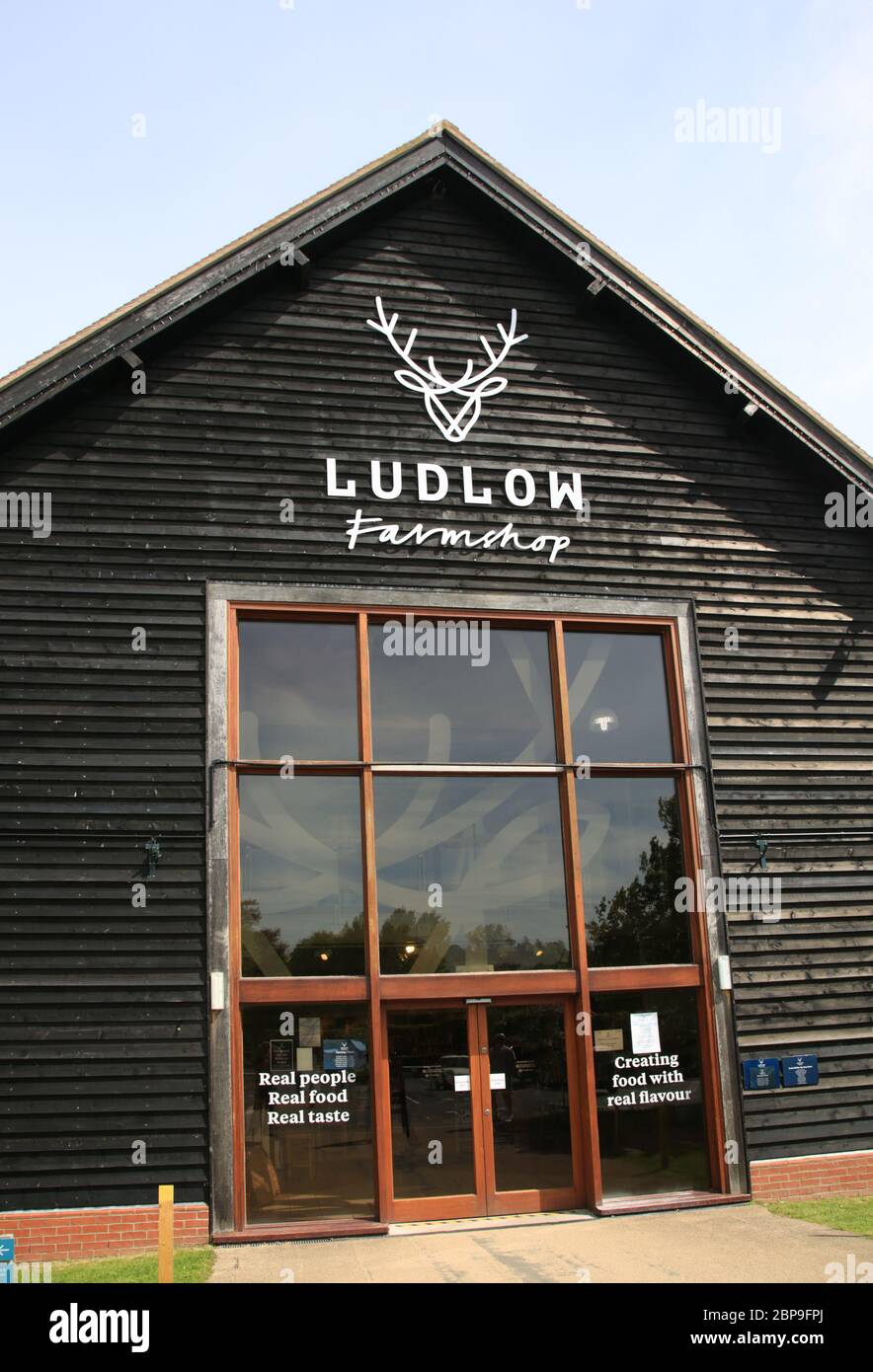 The Ludlow farmshop (formerly Ludlow food centre) Bromfield, Ludlow, Shropshire, UK. Stock Photo