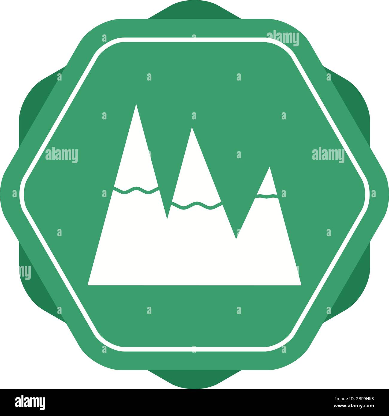 Beautiful Snow on Mountains Glyph Vector Icon Stock Vector