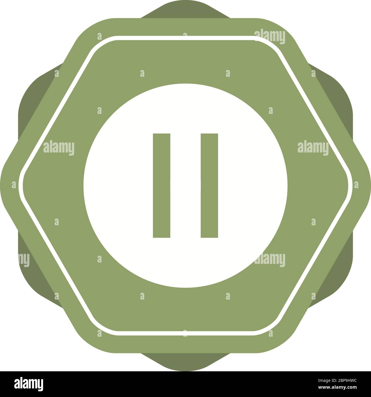 Beautiful Pause Button Glyph Vector Icon Stock Vector