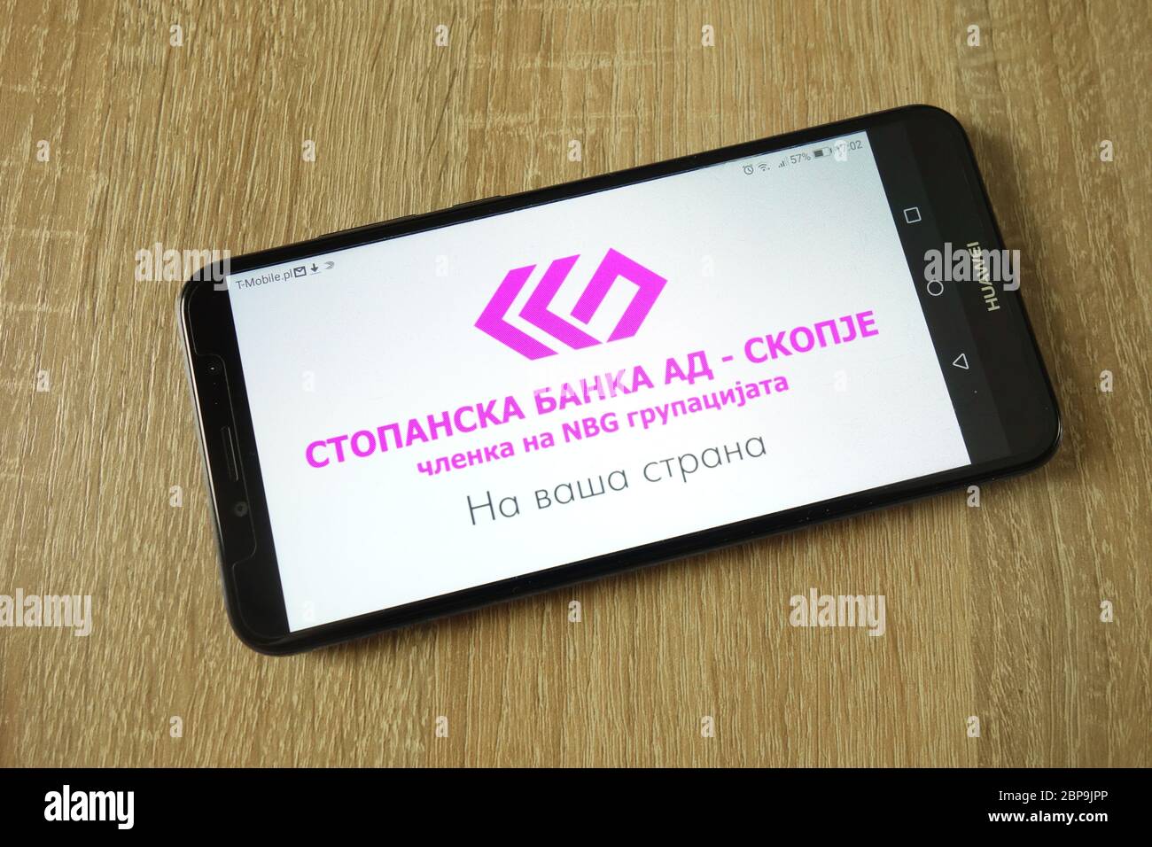 Stopanska banka AD Skopje logo displayed on smartphone Stock Photo Alamy
