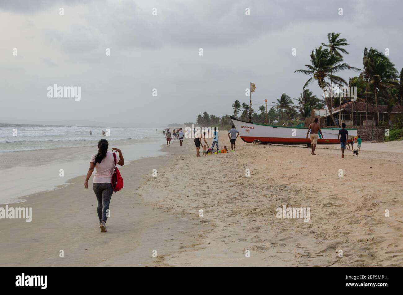 18th May, 2020. People breaching lockdown norms on Sernabatim Beach. Fresh COVID-19 cases were reported in Goa after it was declared Green Zone. Stock Photo