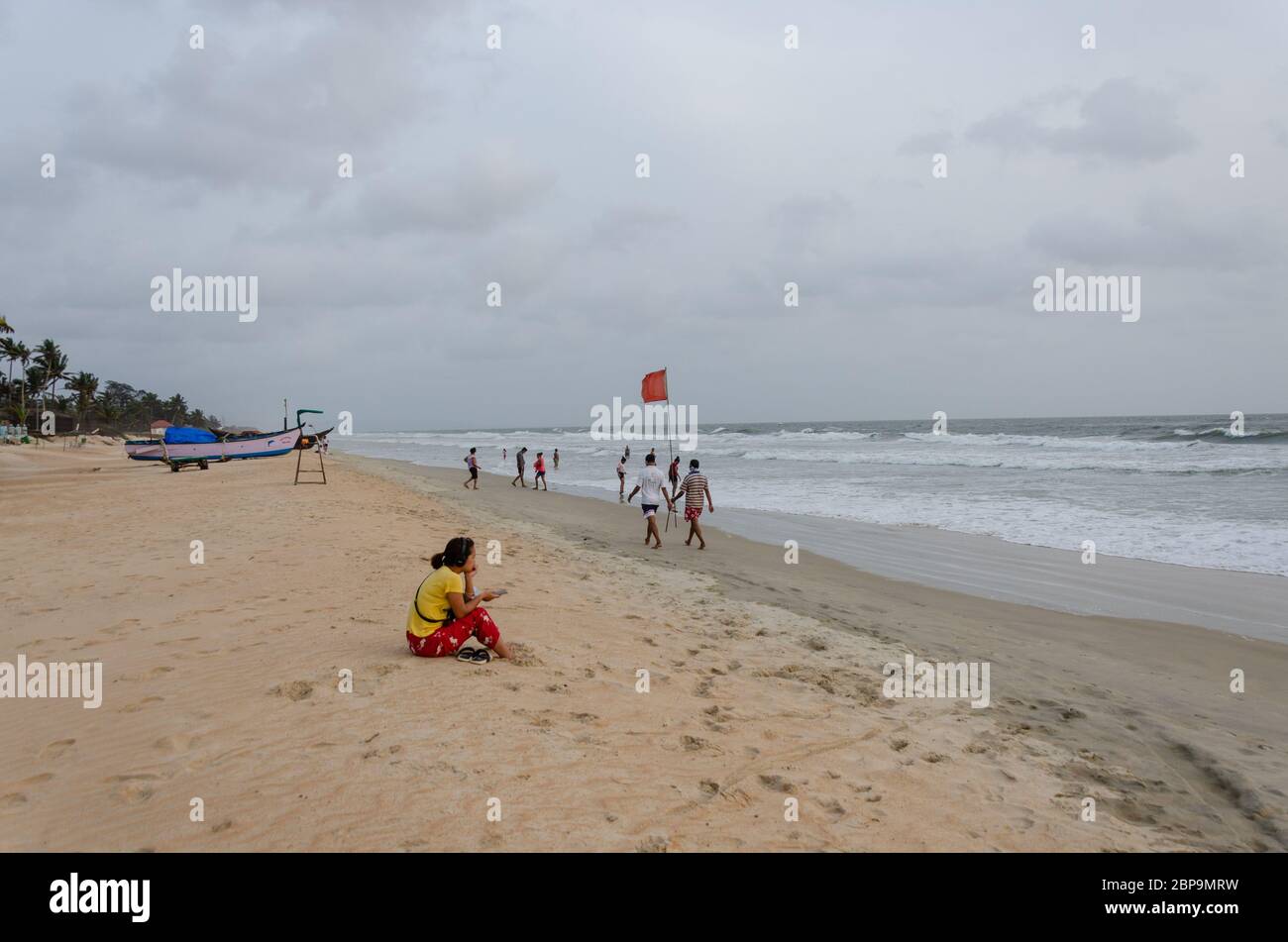 18th May, 2020. People breaching lockdown norms on Sernabatim Beach. Fresh COVID-19 cases were reported in Goa after it was declared Green Zone. Stock Photo