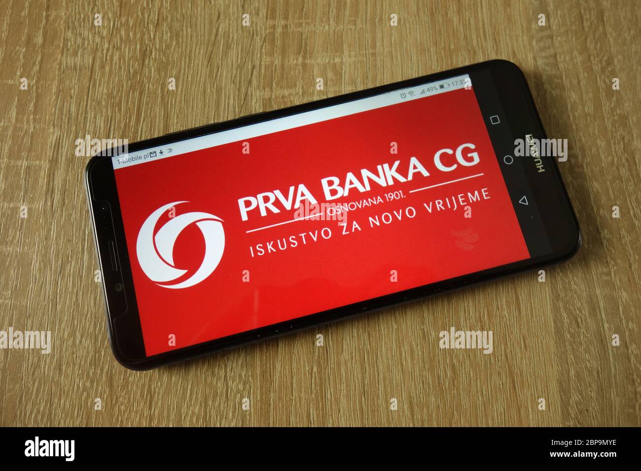 Prva banka Crne Gore AD logo displayed on smartphone Stock Photo