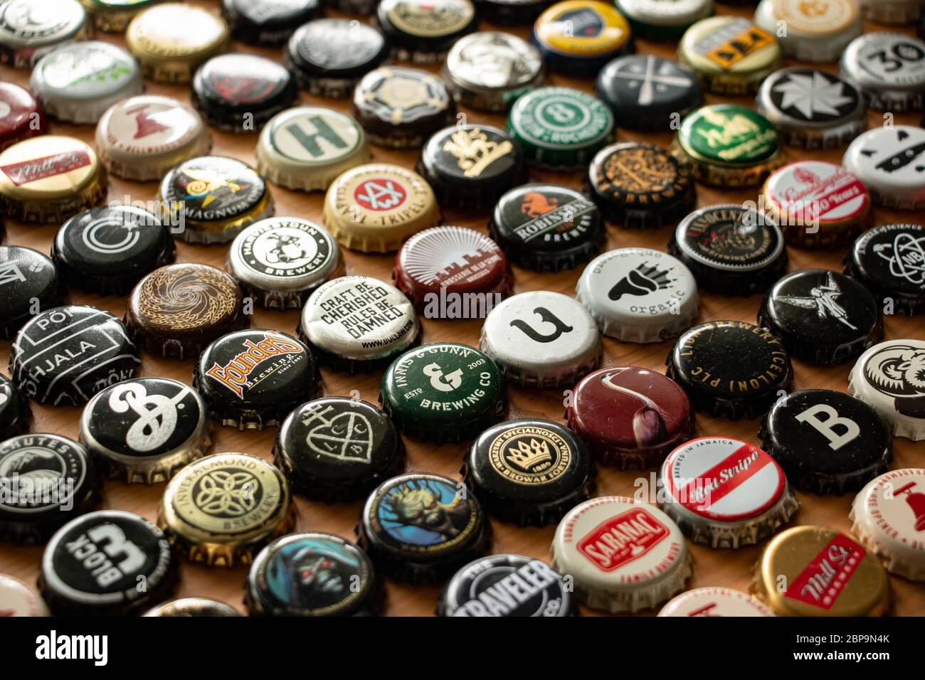 Beer Bottle Caps High Resolution Stock Photography and Images Alamy