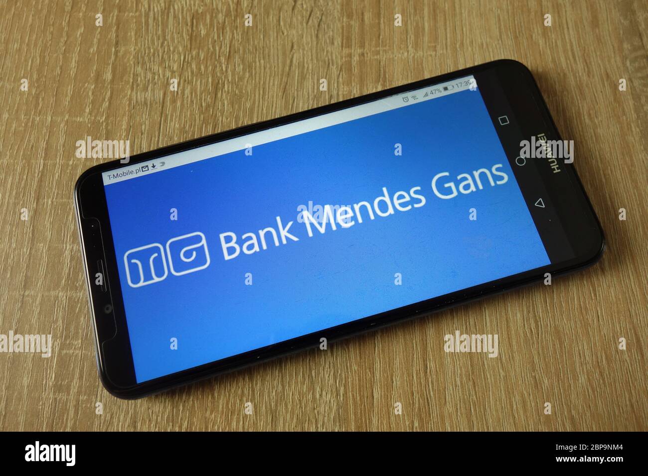Bank Mendes Gans (BMG) logo displayed on smartphone Stock Photo