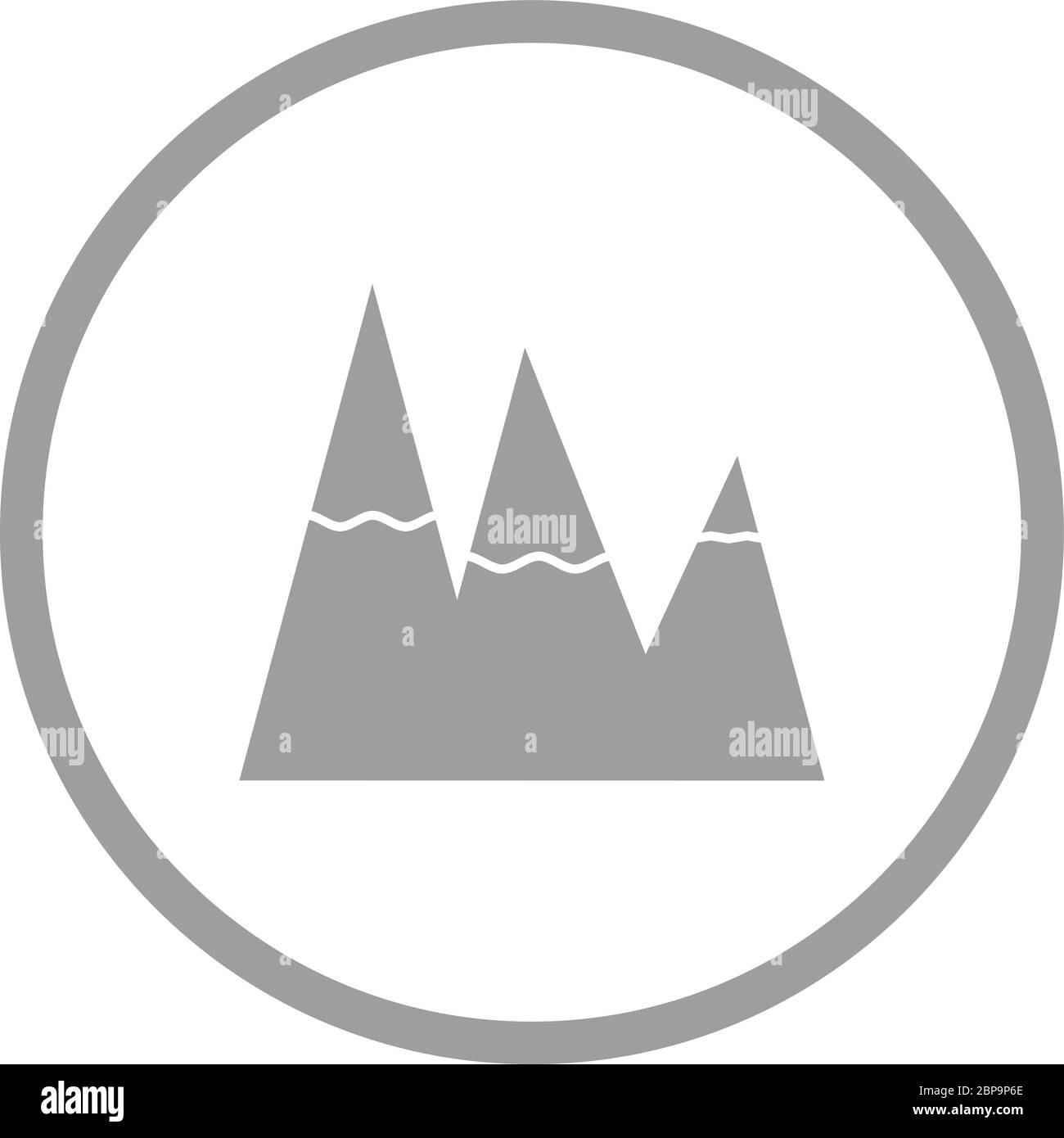 Beautiful Snow on Mountains Glyph Vector Icon Stock Vector