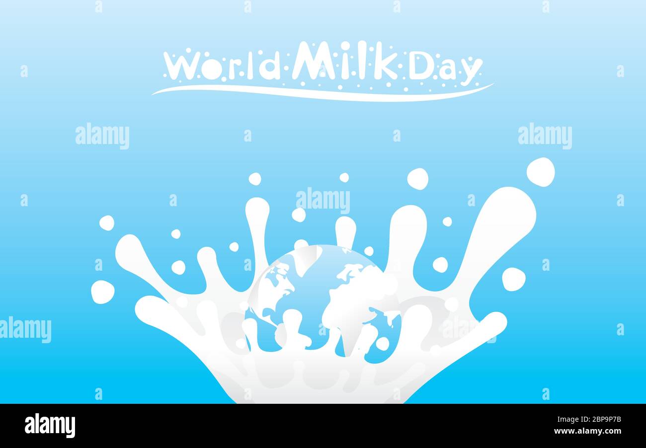 world milk day greeting or banner design. celebrate on 1 june every year Stock Vector