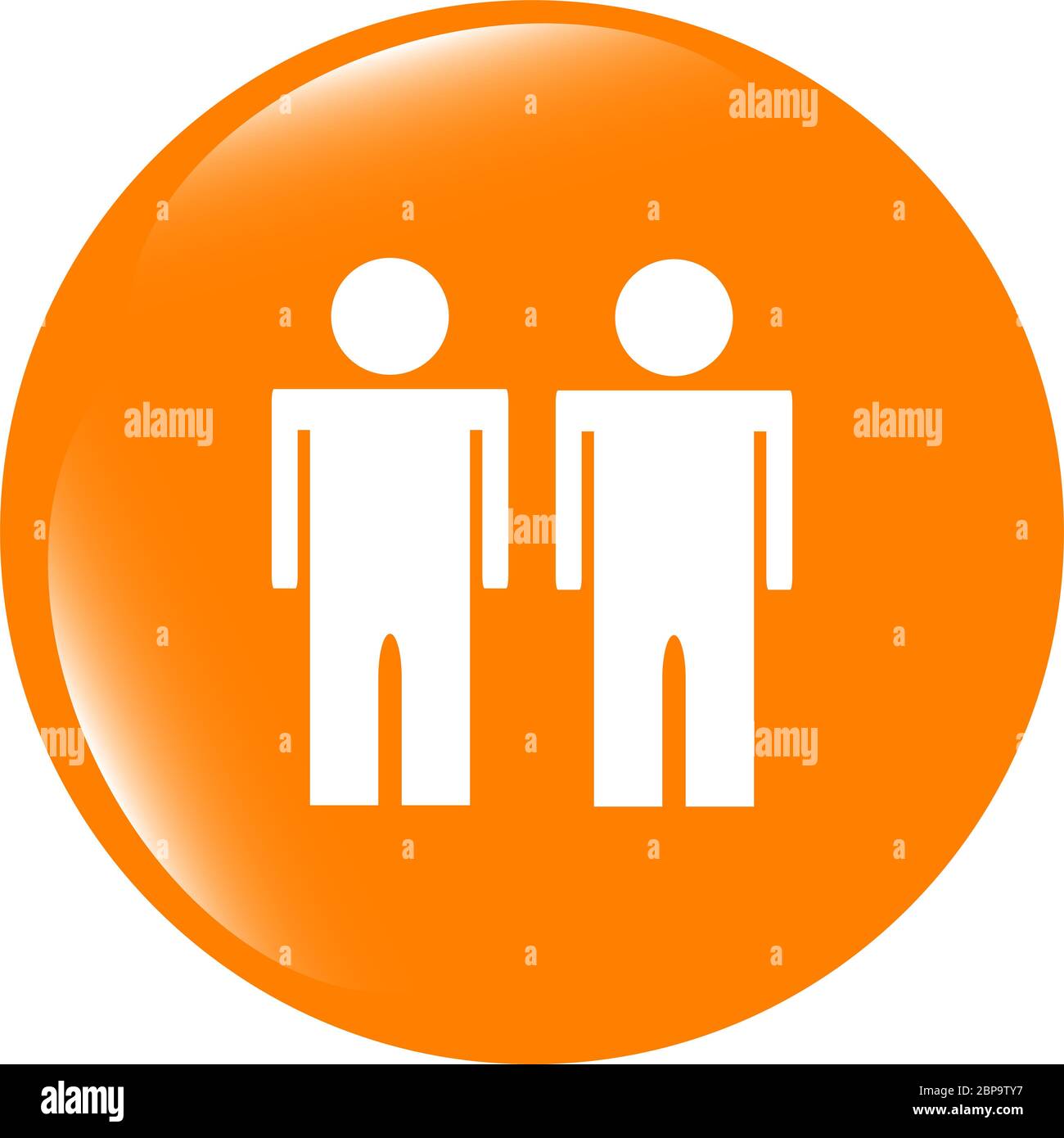 icon button with two man inside isolated on white Stock Photo - Alamy