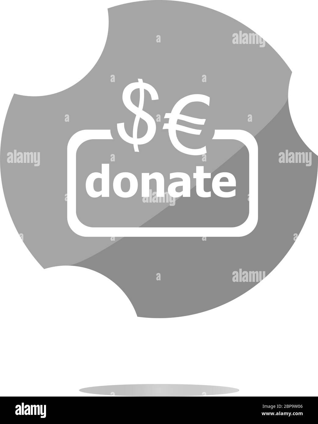 Donate sign icon. Euro eur dollar usd symbol. shiny button. Modern UI website button Stock Photo