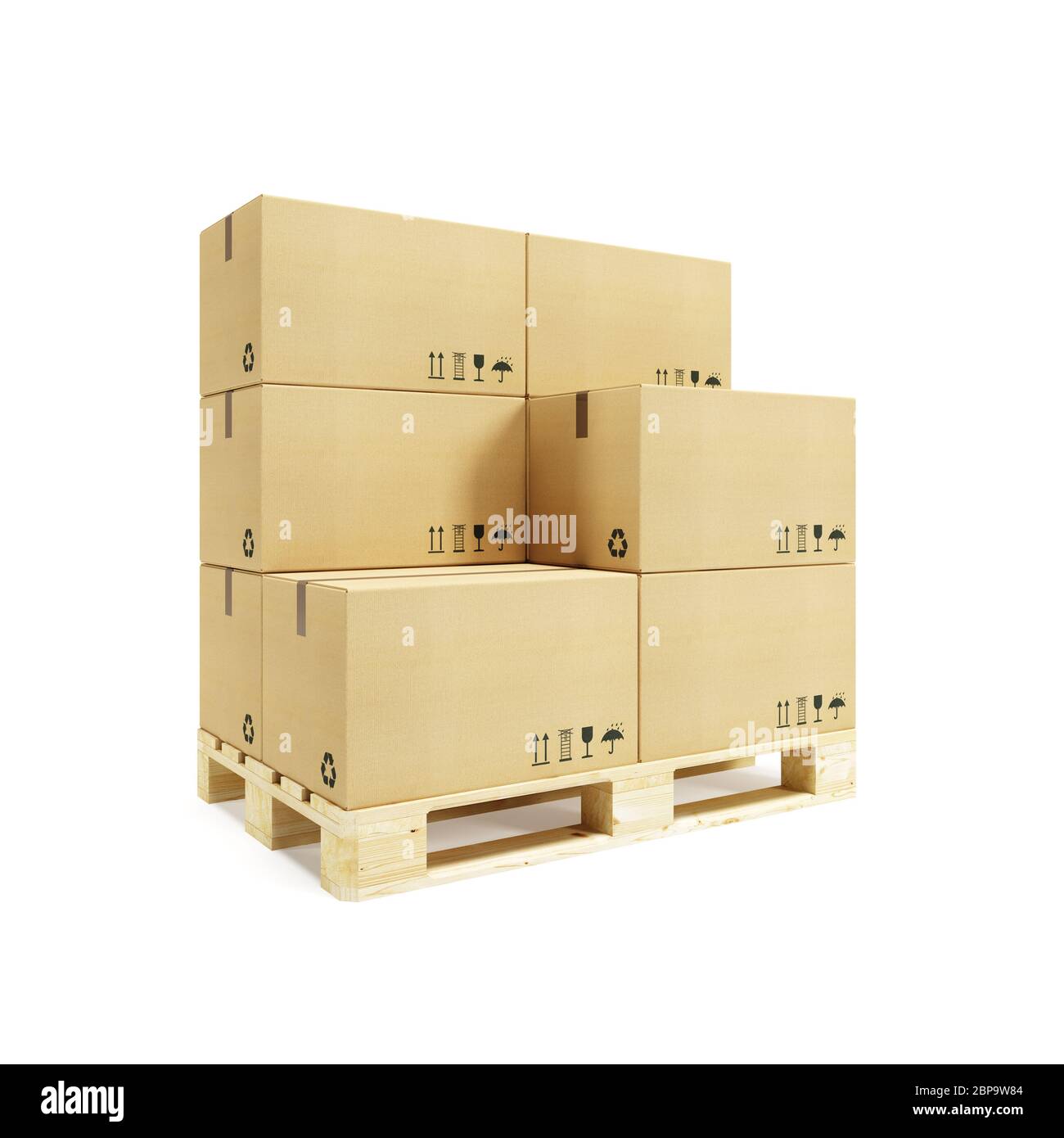 pallet with cardboard boxes Stock Photo - Alamy