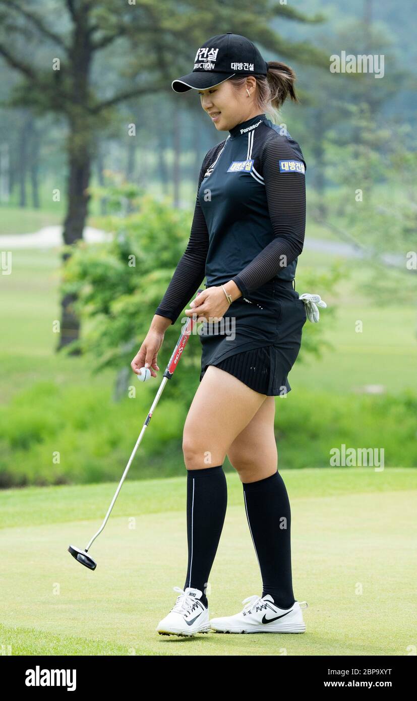 Yangju, South Korea. 17th May, 2020. South Korean player Jeongeun Lee6,  putt on the 18th hole during the final round of the 42nd KLPGA Championship  at Lakewood Country Club in Yangju, South
