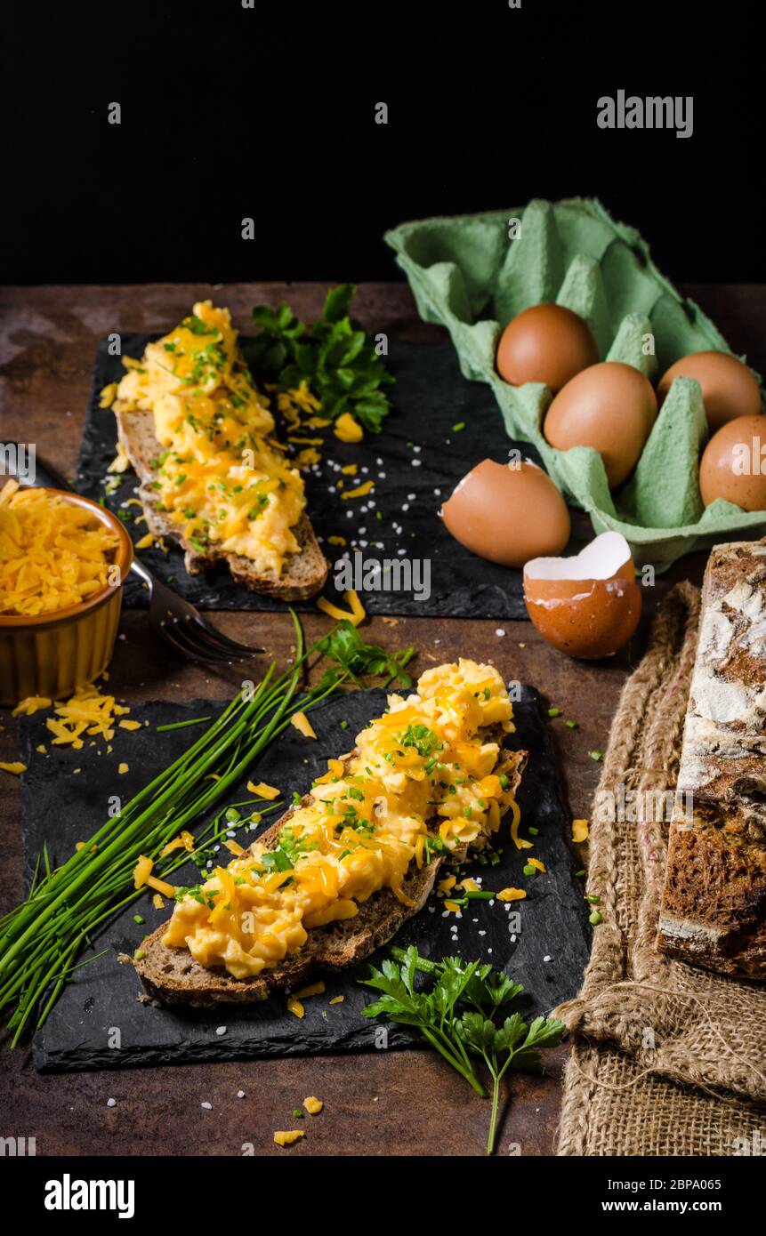 Sourdough toast scrambled eggs hi-res stock photography and images - Alamy