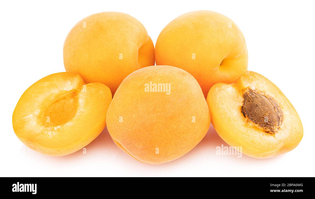 Apricot isolated on white background. Clipping Path Stock Photo - Alamy