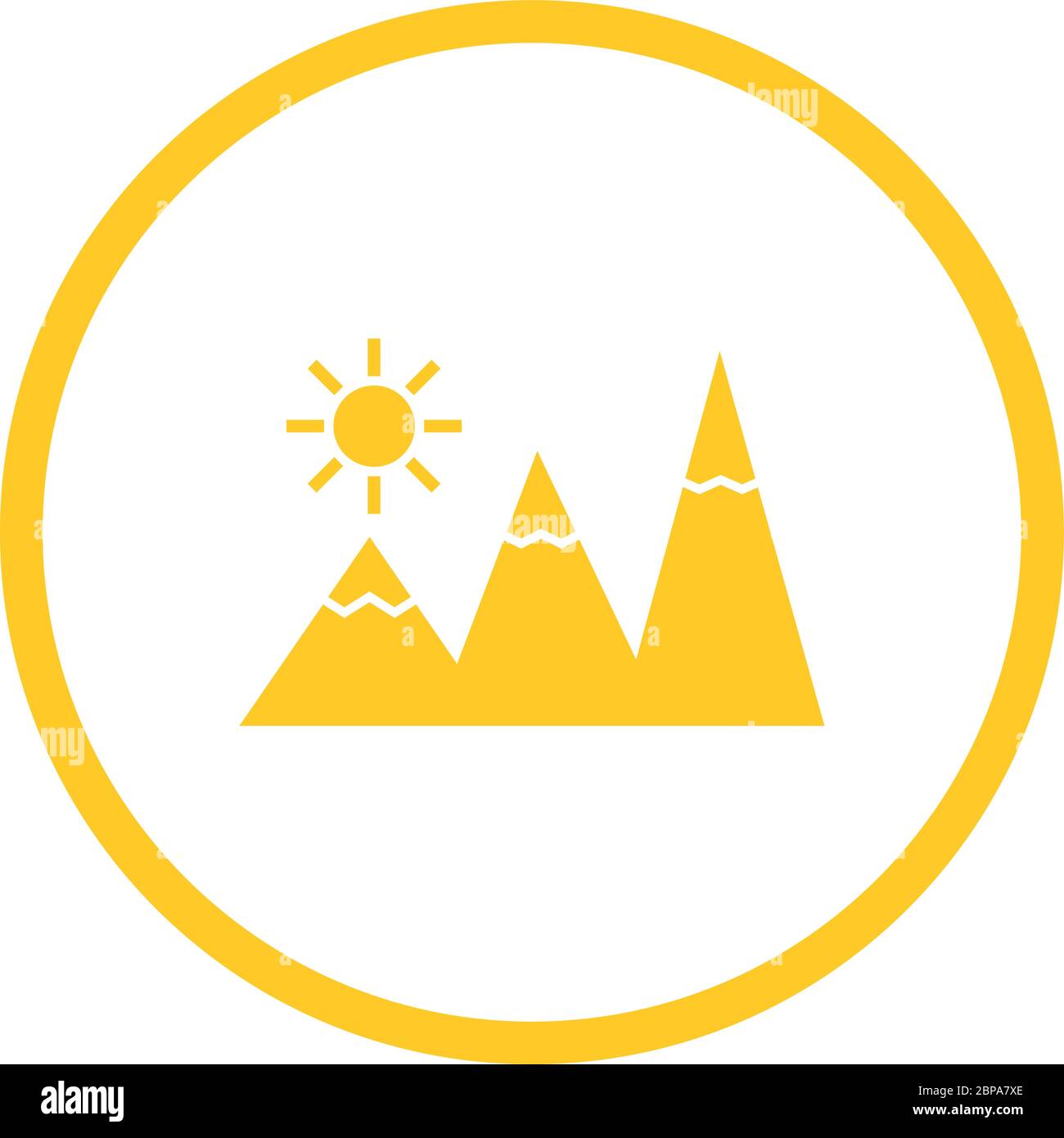 Beautiful Sunshine on Mountains Glyph Vector Icon Stock Vector