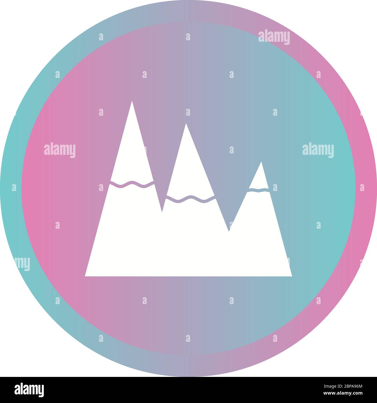 Beautiful Snow on Mountains Glyph Vector Icon Stock Vector