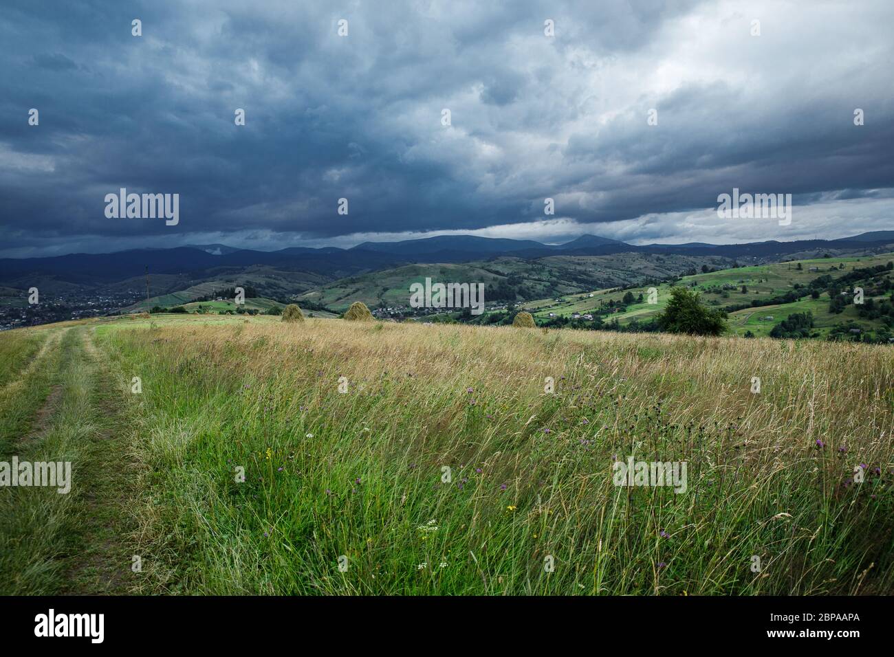 The Carpathians are a beautiful country of mountains. Carpathians are located in Ukraine. In the Carpathians, beautiful nature and many good people. Stock Photo