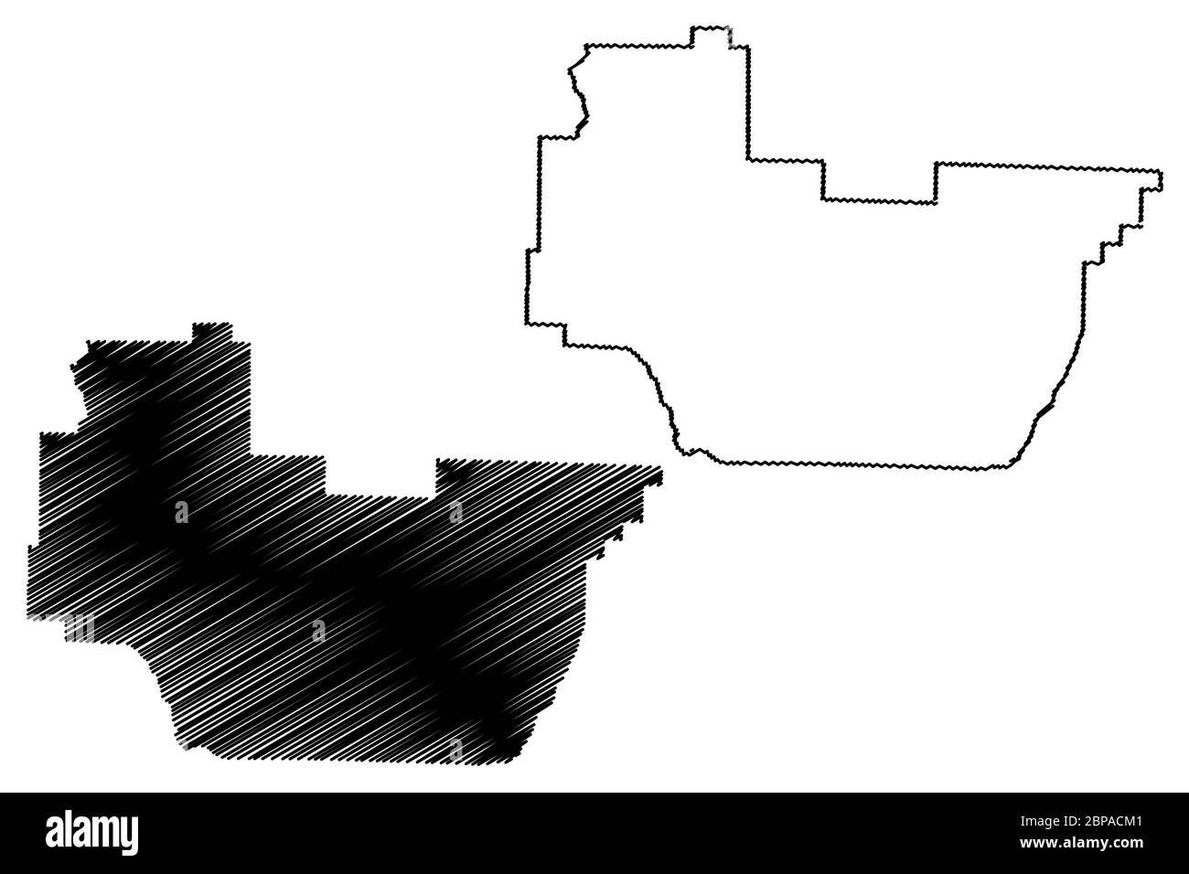 Irwin County, Georgia (U.S. county, United States of America,USA, U.S., US) map vector illustration, scribble sketch Irwin map Stock Vector