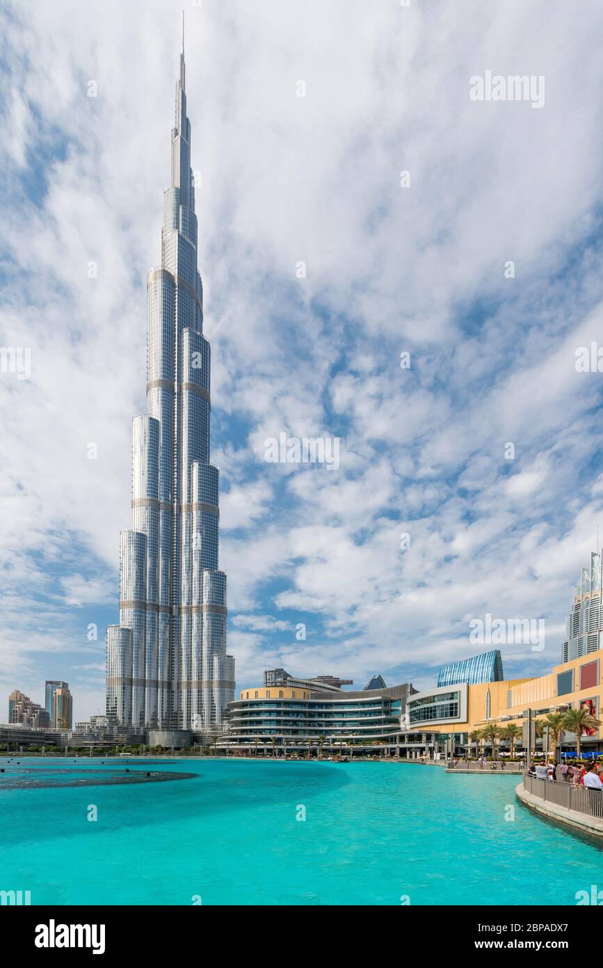 Highest Building Burj Khalifa in Dubai Stock Photo