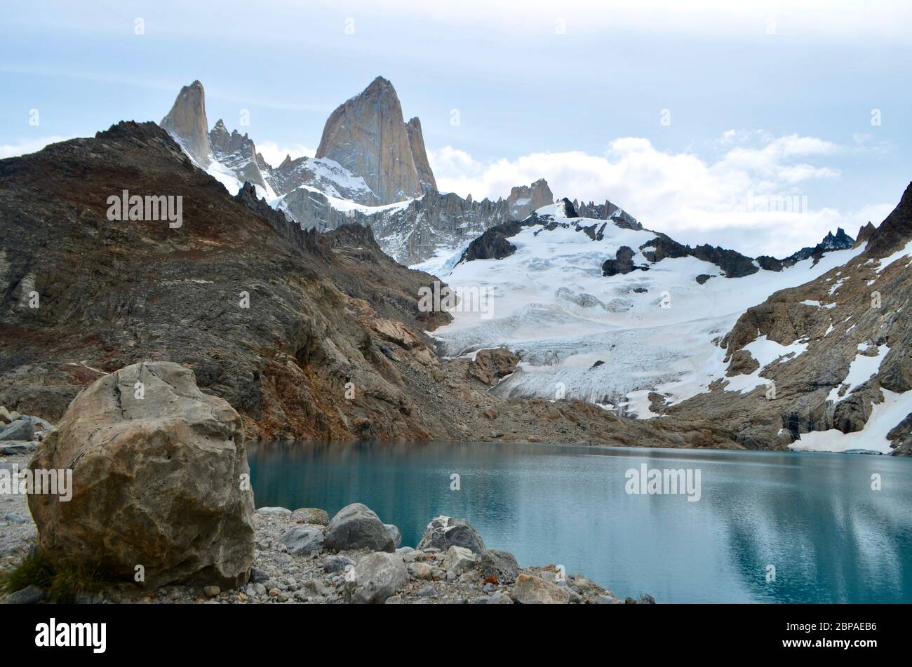 View of Mount Fitz Roy at Chalten, Patagonia Argentina Stock Photo