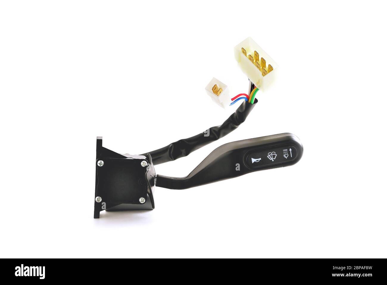 car parts, turn signal switch with wires and connectors, white