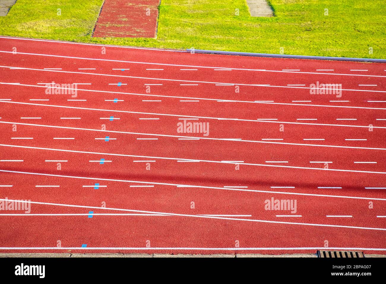 Parliament Hill Fields Athletics Track in London, all-weather running track for background use Stock Photo