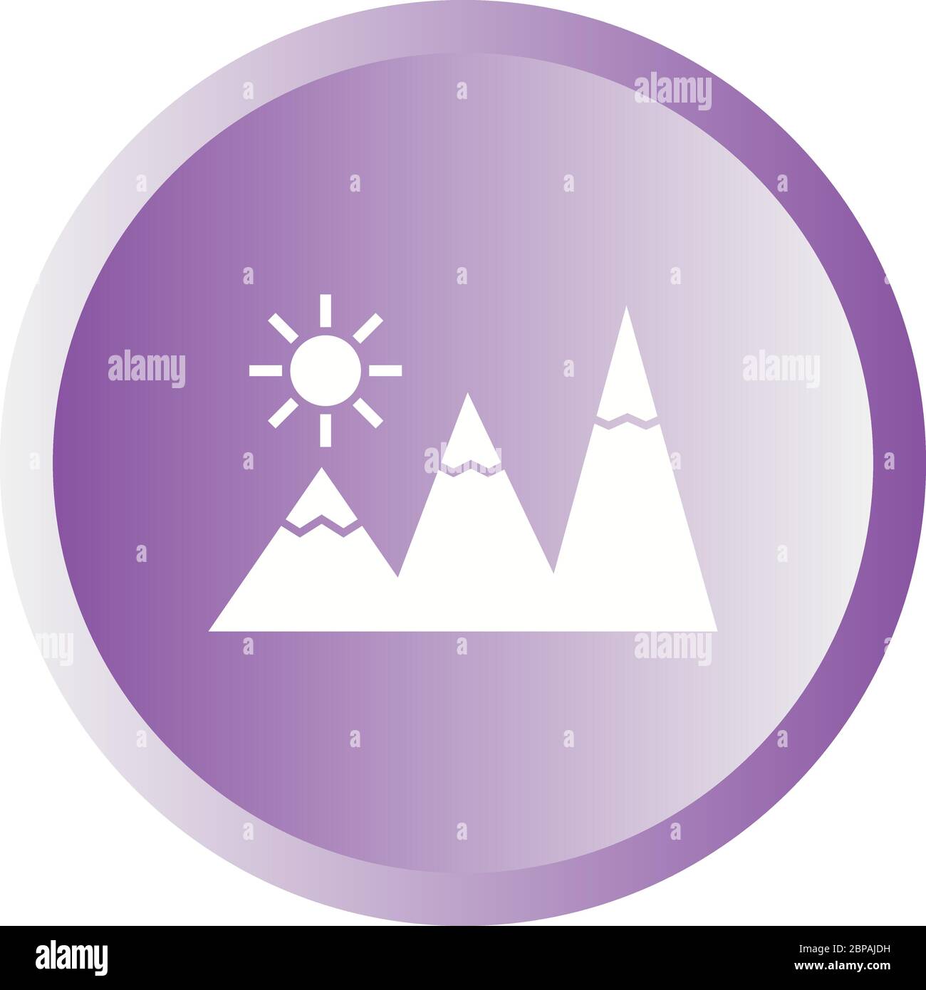 Beautiful Sunshine on Mountains Glyph Vector Icon Stock Vector