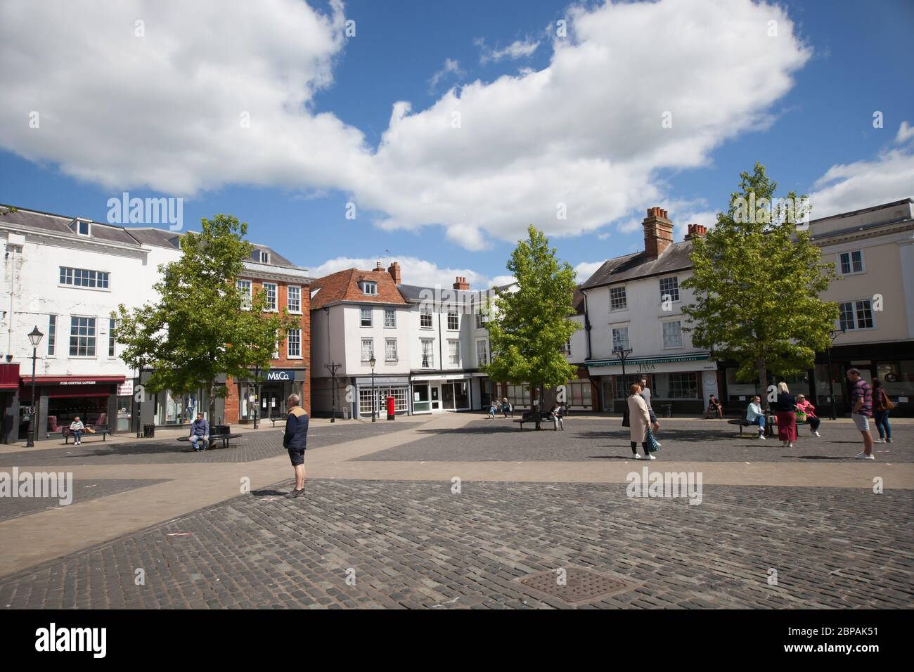 The market square in Abingdon Town Centre in Oxfordshire, UK Stock Photo