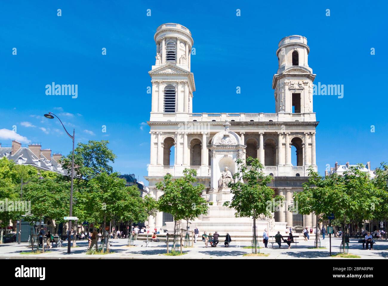 Paris/ France:The Saint-Sulpice is a Roman Catholic church in Paris,at Place Saint-Sulpice, in the Latin Quater of 6th arrondissement Stock Photo