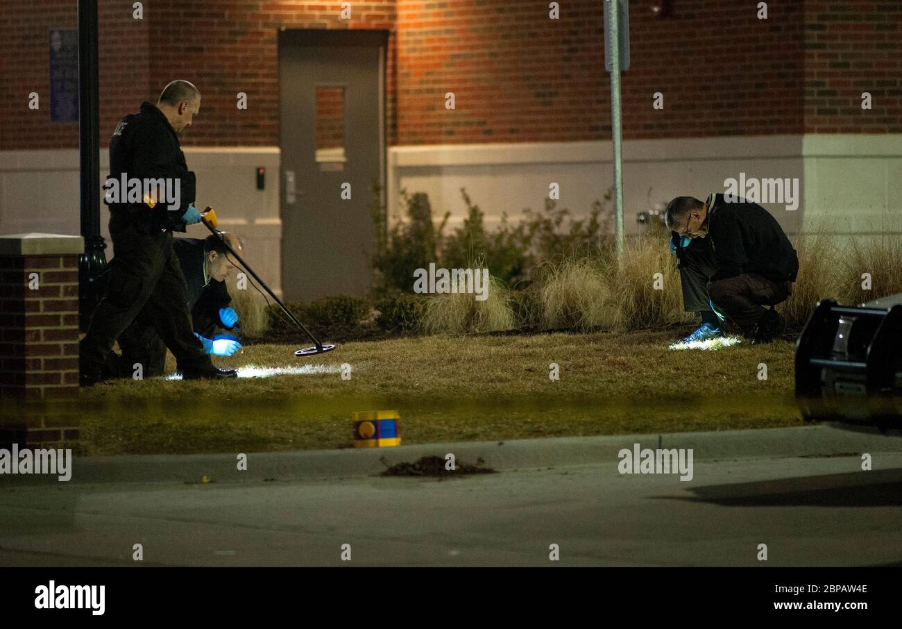 Police officers shot during protest in Ferguon, Missouri USA Stock Photo